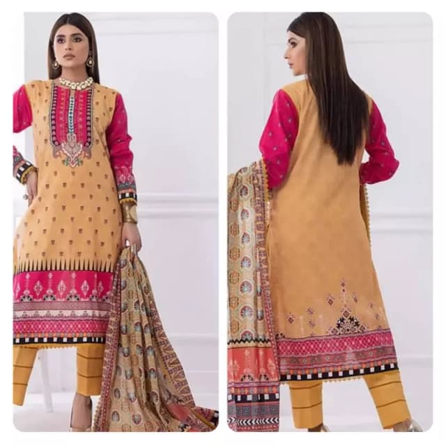 Anum Lawn 3Pcs Unstitched Suit For Womens