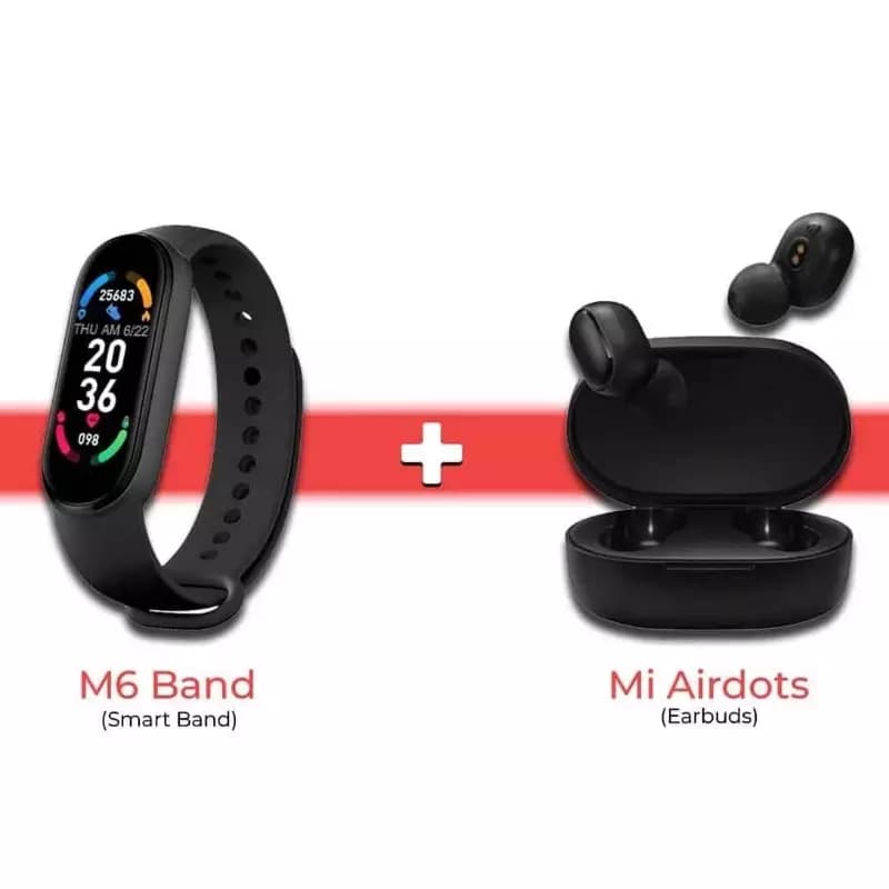 Combo Of Redmi Eardots + M6 Smart Watch Band