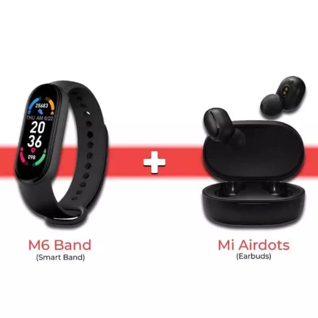Combo Of Redmi Eardots + M6 Smart Watch Band